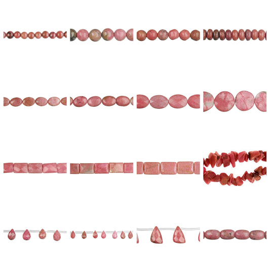 rhodonite-gemstone-beads - enlarged variation overview