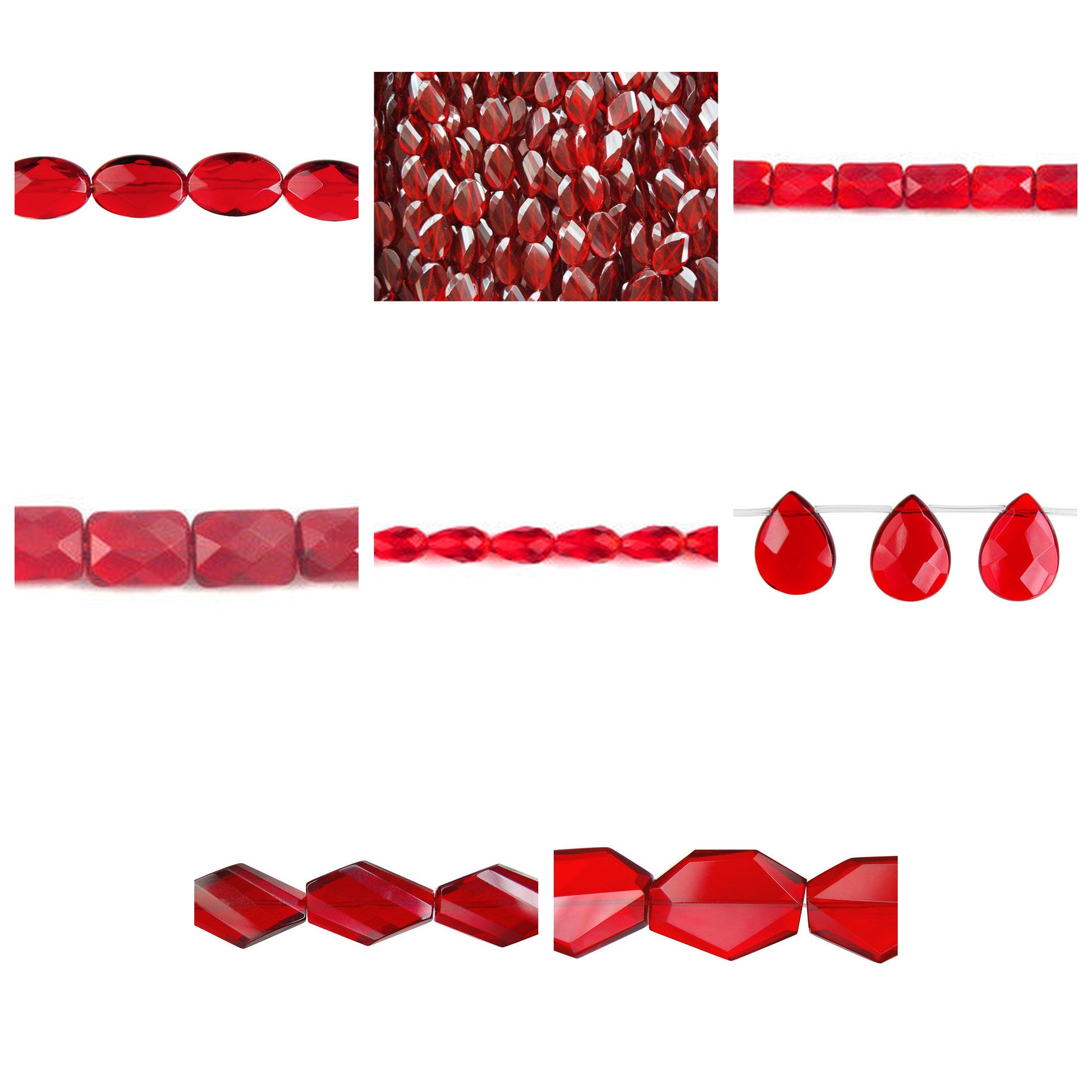 ruby-quartz-glass-beads - enlarged variation overview