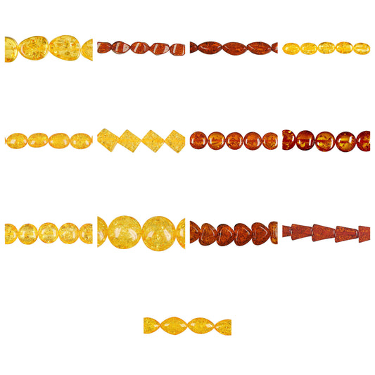 synthetic-amber-gemstone-beads - enlarged variation overview