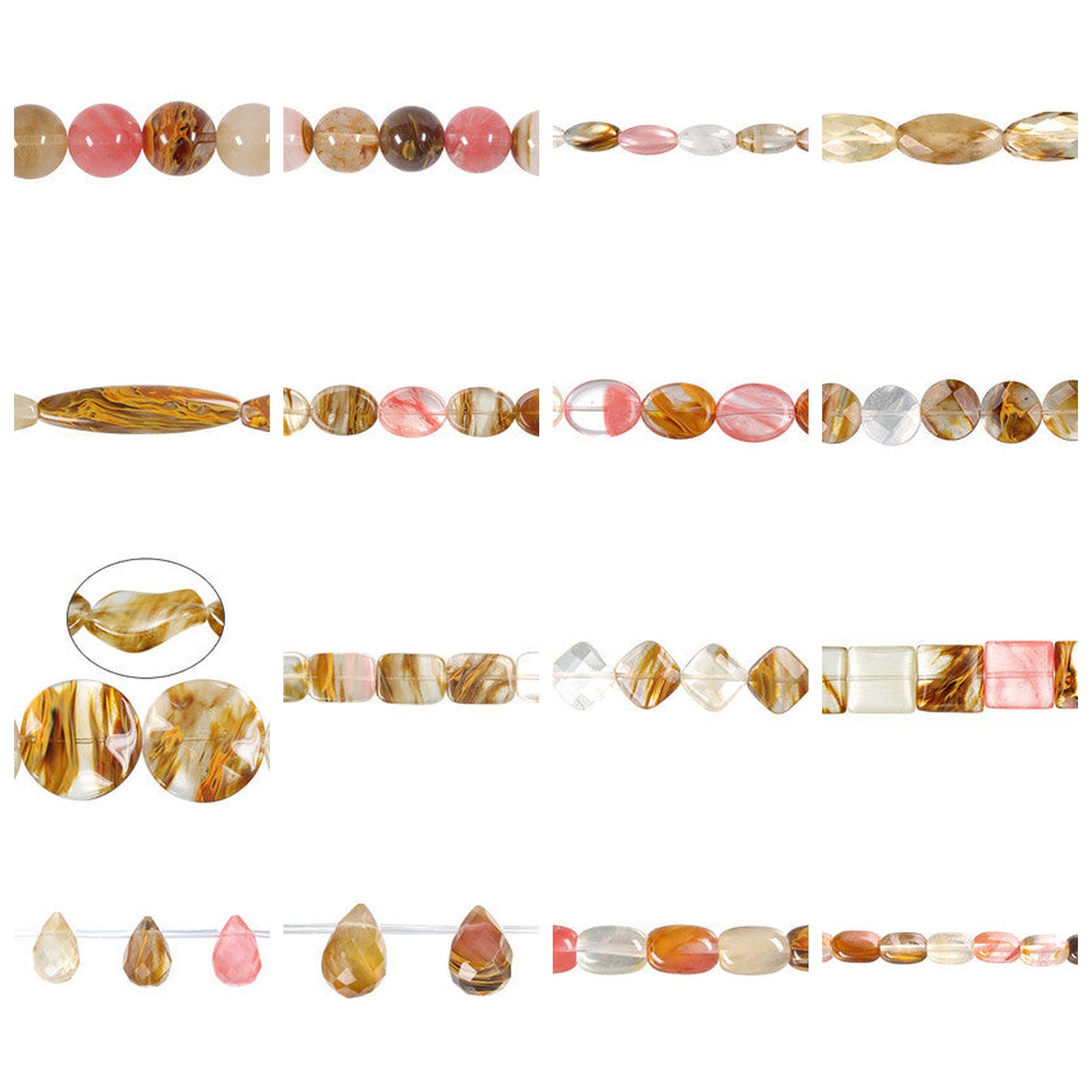 tiger-quartz-glass-beads - enlarged variation overview