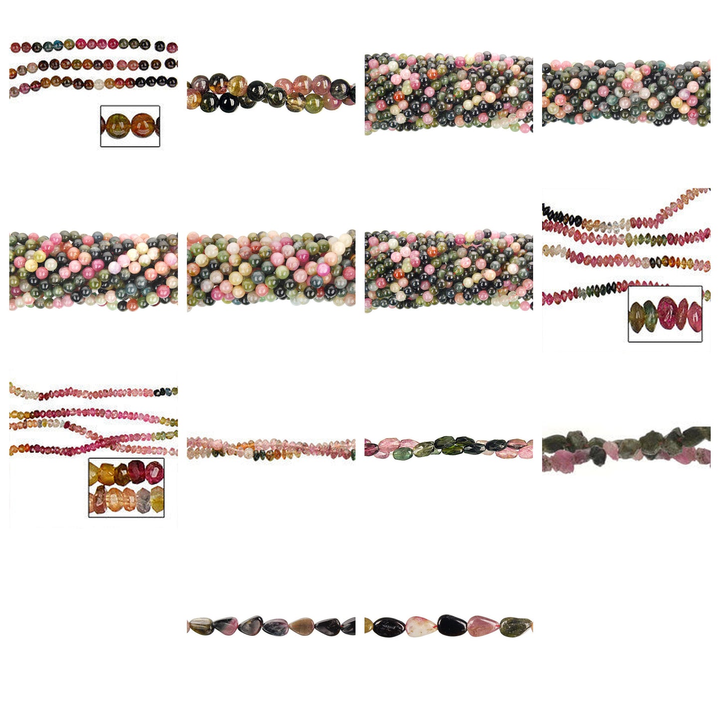 tourmaline-gemstone-beads - enlarged variation overview