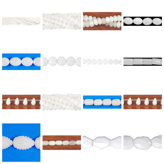 white-marble-gemstone-beads - enlarged variation overview