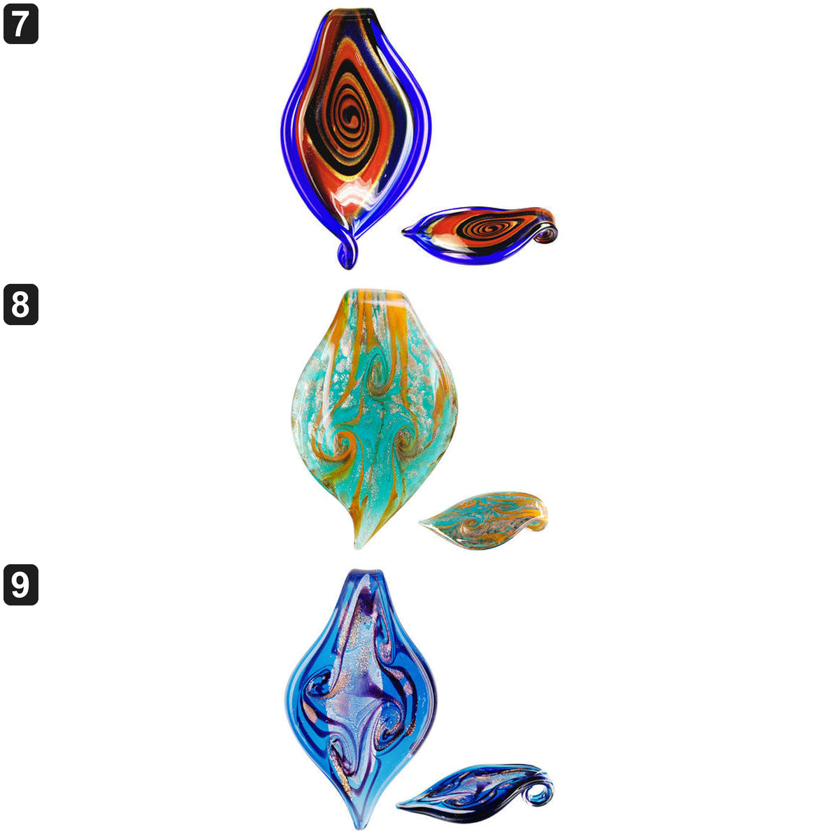 Etsy style collage 03 | handmade-lampwork-glass-leaf-pendants