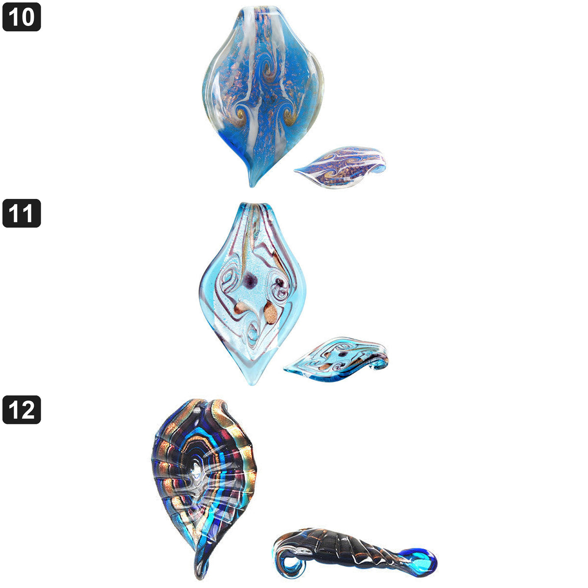 Etsy style collage 04 | handmade-lampwork-glass-leaf-pendants