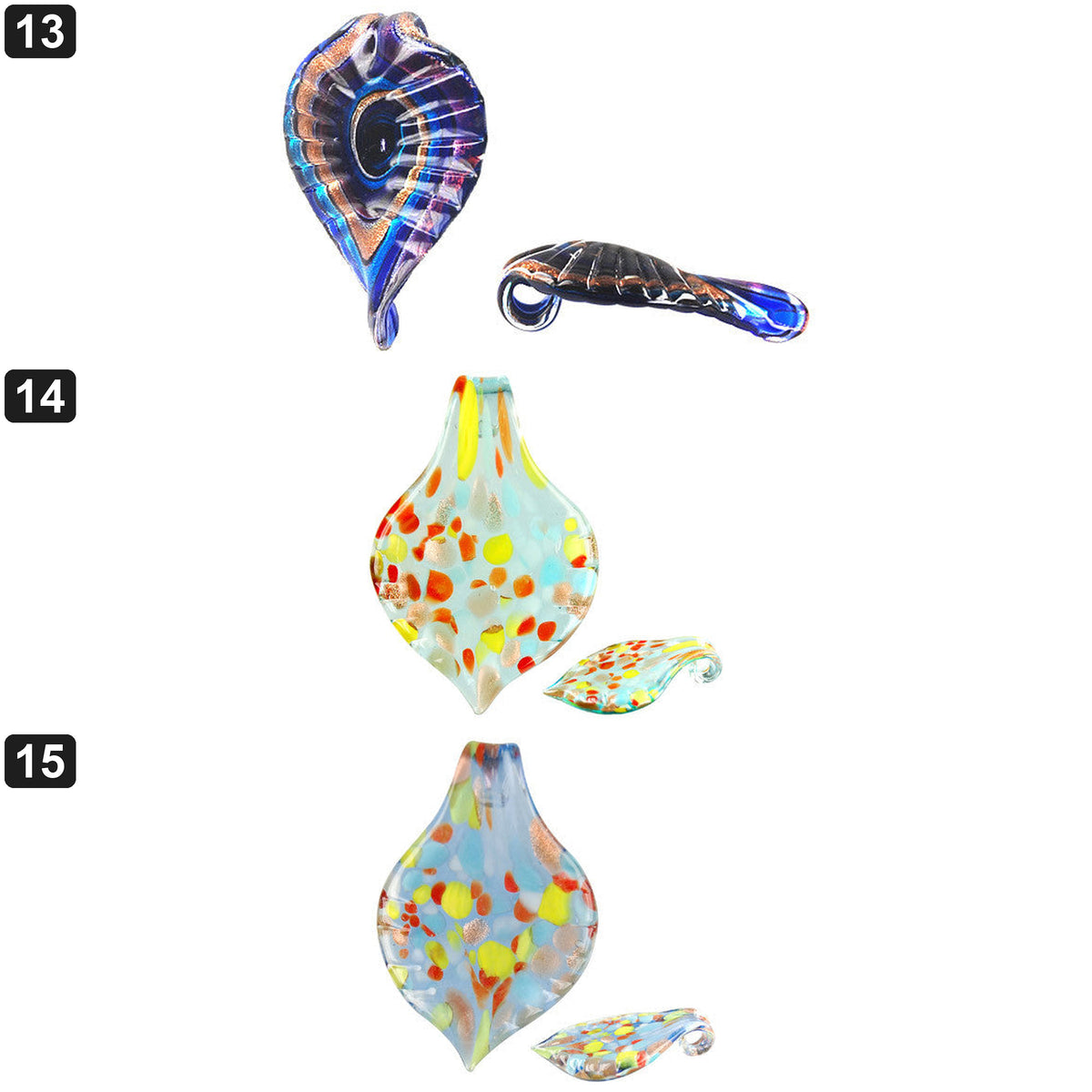 Etsy style collage 05 | handmade-lampwork-glass-leaf-pendants
