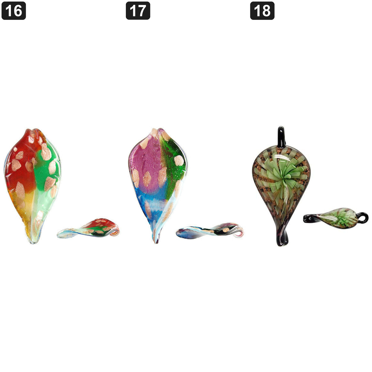 Etsy style collage 06 | handmade-lampwork-glass-leaf-pendants