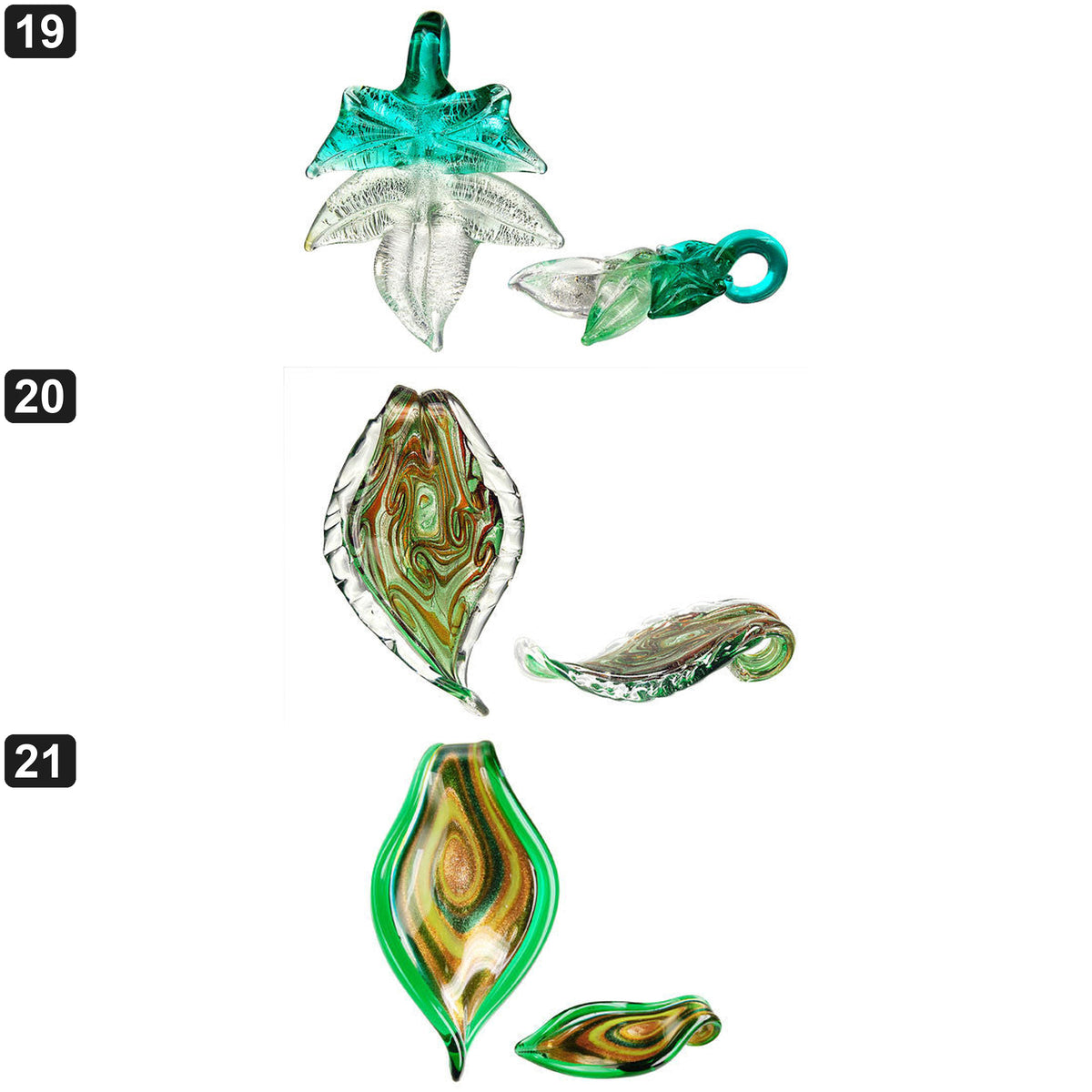 Etsy style collage 07 | handmade-lampwork-glass-leaf-pendants