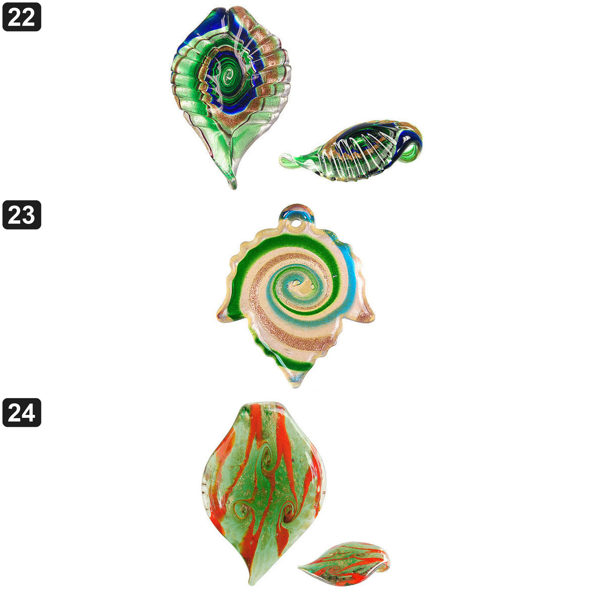 Etsy style collage 08 | handmade-lampwork-glass-leaf-pendants