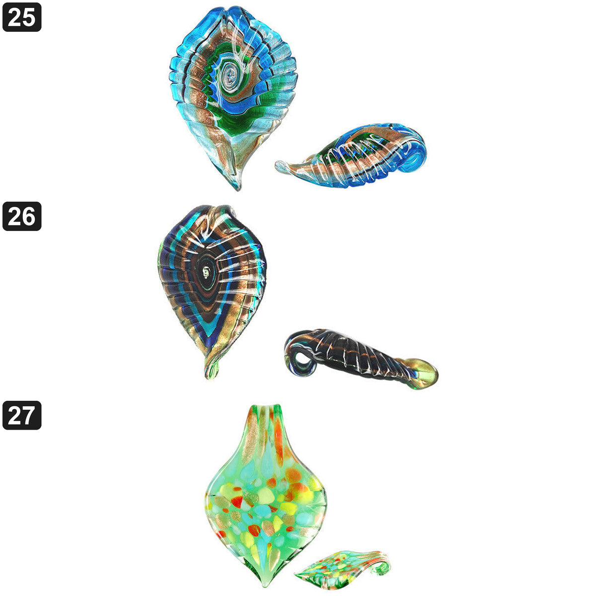 Etsy style collage 09 | handmade-lampwork-glass-leaf-pendants