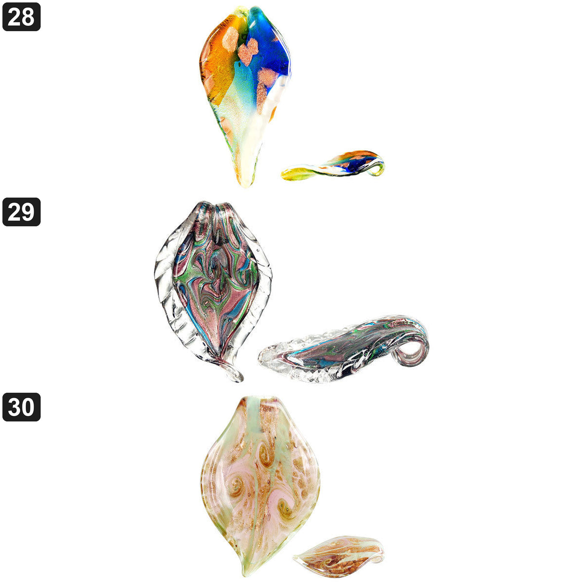 Etsy style collage 10 | handmade-lampwork-glass-leaf-pendants