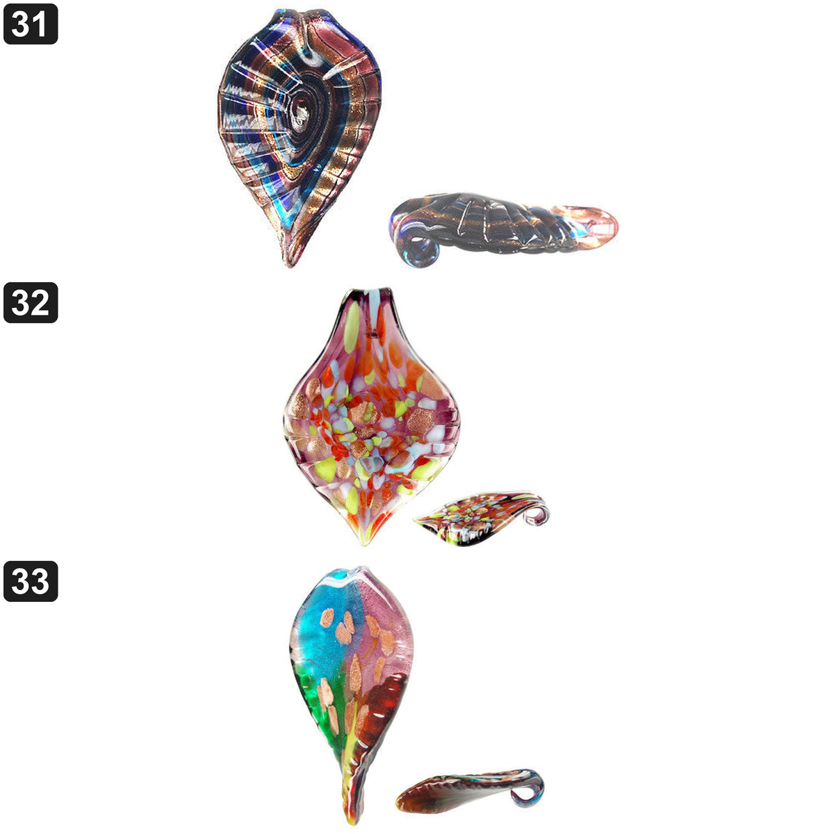 Etsy style collage 11 | handmade-lampwork-glass-leaf-pendants